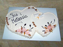 tort weselny dwa serca